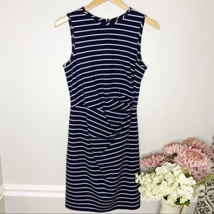 - 1901 Navy  Striped Sleeveless body dress